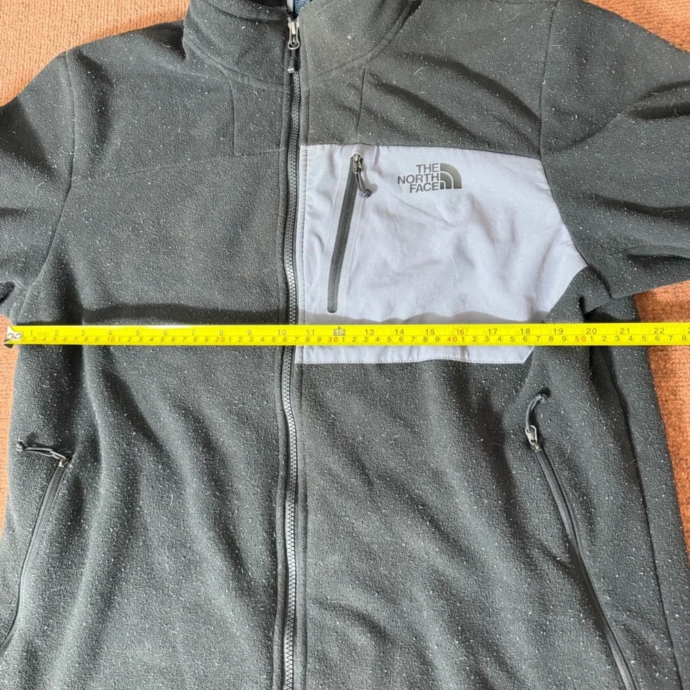 The‎ North Face Mens XL Full Zip Fleece Jacket Black Grey Denali Style